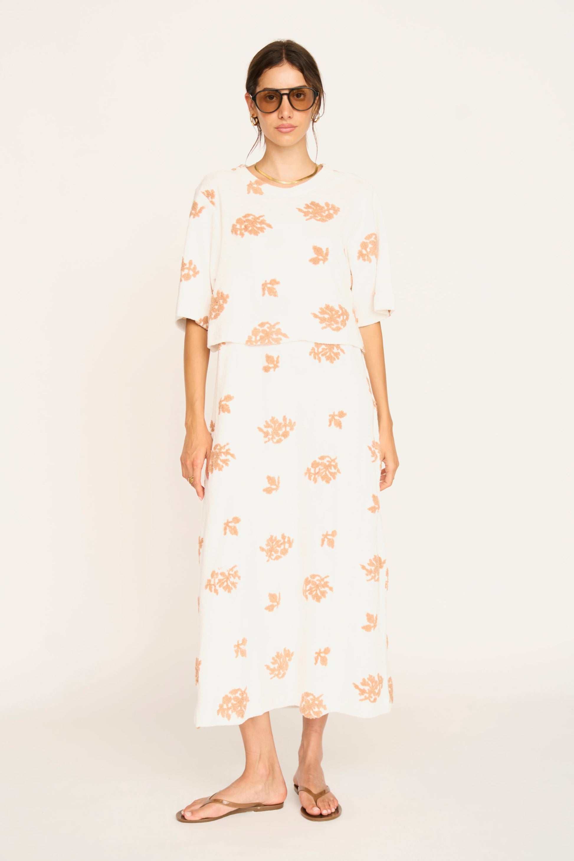 Terry maxi dress on a hanger in store